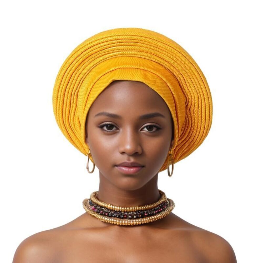 3420 African Headtie Turban Hat Nigeria Auto Gele Headwrap Muslim Wedding